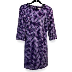JB by Julie Brown Tailored Knit Dress Classic Sheath Navy Purple  Size XS